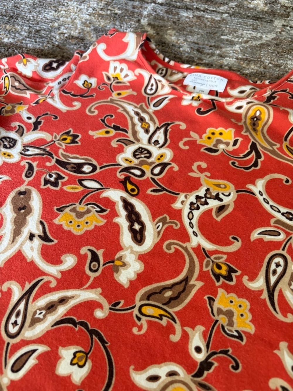 Charter Club Paisley Crewneck Long Sleeve Top Super Soft - Picture 6 of 6